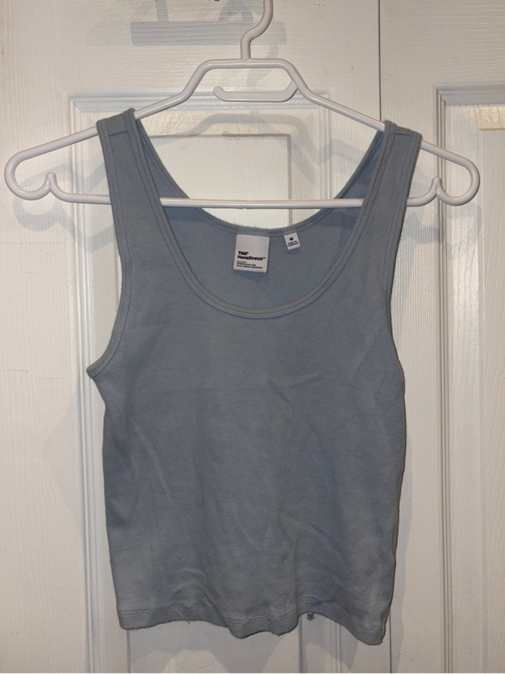 Aritzia Light Blue Ribbed Scoop Tank